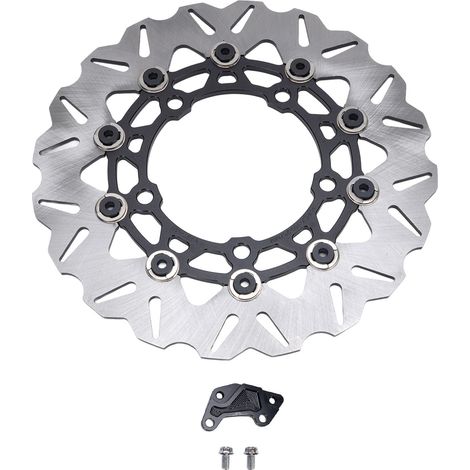 Kit disque frein avant moto 267mm inox – Adaptateur étrier remplacement NMAX125 NMAX155 AEROX155 NVX155 noir (1/5)