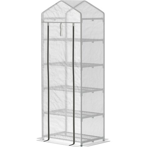 193cm Five Shelf Mini Greenhouse White (1/5)