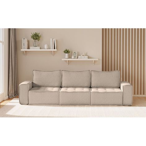 Sofa Modulsofa 3-teilig SANDE 3-Sitzer Stoff Alpine Toffee (1/5)