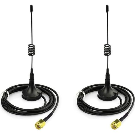 Antenne 433 MHz - Lot de 2 - Gain 5DBI - Connecteur SMA Mâle - Base Magnétique - Pour Module Sans Fil (1/5)