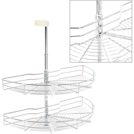 vidaXL Bandeja cocina alambre 2 niveles plata 180 grados 75x38x80 cm (1/2)