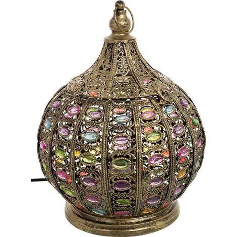 Lámpara de metal cristal acrilico de colores D27x33h cm (1/5)