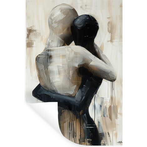STICKER MURAL Abstrait - Amour - Noir et blanc - Moderne 40x60 cm (1/5)