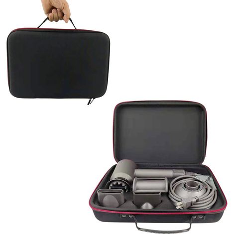 Étui de transport rigide Hosoncovy pour sèche-cheveux supersonique Dyson HD08 et embouts (noir) (1/5)