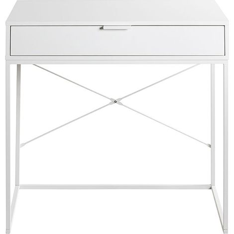 Console table d'entrée avec tiroir coloris Blanc - Longueur 80 x Profondeur 46 x Hauteur 79 cm (1/5)