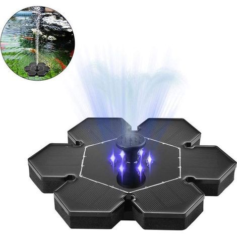 Pompe solaire de 2,4 W pour fontaine à oiseaux avec éclairage LED (1/5)