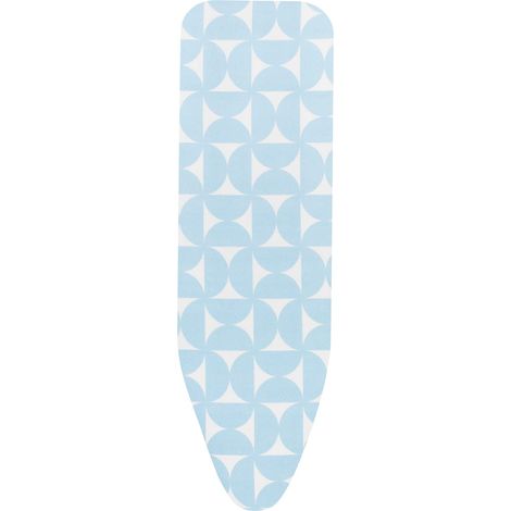 Brabantia - Copriasse da Stiro B - 124 x 38 cm - Set Completo in Cotone al 100% e Strato di Schiuma da 8 mm - Per Ferri da Stiro e Vapore - Cordoncino di Fissaggio e Stretch-System - Freeze Breeze (1/3)