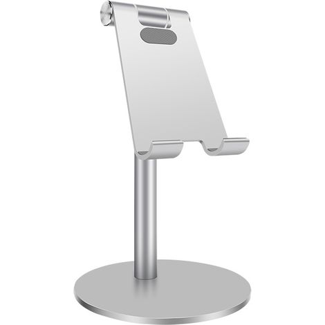 Support de téléphone monobloc, support réglable universel pour iPad Pro 10.5/9.7/12.9, iPad Air, iPad Mini 2/3/4, iPhone, Samsung Tab, autres smartphones et tablettes (Argent) - 10,216,8 cm (1/2)