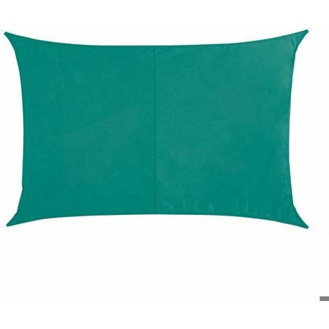 Voile d'ombrage rectangulaire "Curacao" émeraude 3x2m en polyester (1/4)
