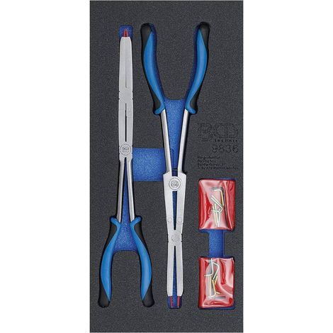 Jeu de Pinces pour Circlips à Double Articulation 345 mm - Pointes Échangeables - Précision et Durabilité - D-Work