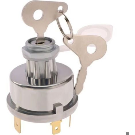 Interrupteur de Démarrage avec 4 Positions 6 Bornes 2 Clés Remplacement du Trou de Montage Universel 12V 24V 15mm pour Les Appli (1/4)