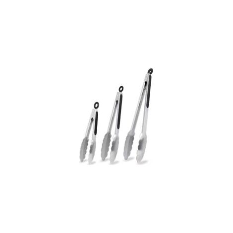 Set di 3 pezzi da portata in acciaio inox con manici antiscivolo e resistenti al calore – Ideali per cucinare, insalate, grigliare e barbecue (21 cm + 27 cm + 34 cm) - Crezuo