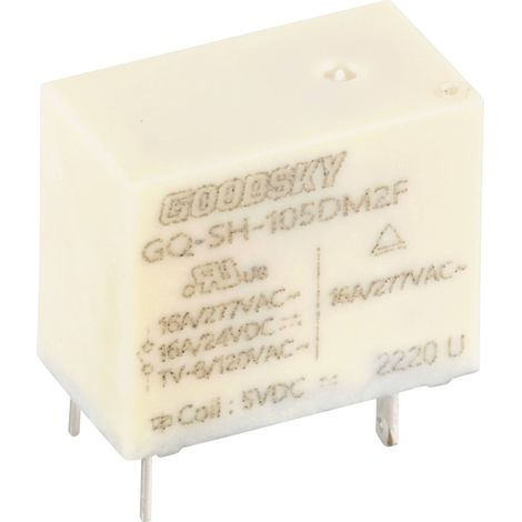 GoodSky GQ-SH-105DM2F Relais pour circuits imprimés 5 V/DC 16 A 1 NO (T) 1 pc(s) (1/2)