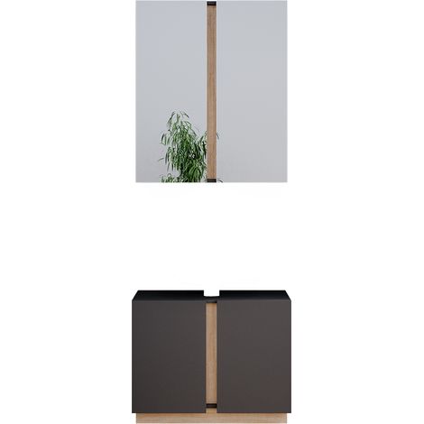 Set di mobili da bagno Gloria, Antracite, 2 parti, Vicco
