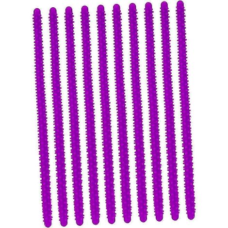 10 barres de permanente, bigoudis à friser, outils de salon de coiffure, bigoudis flexibles pour cheveux secs, mouillés, fins, épais, longs et courts.-large Violet
