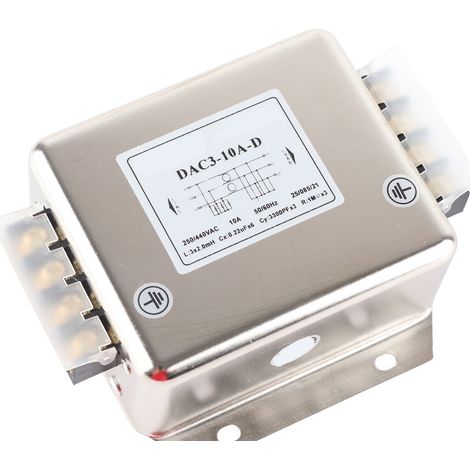 Filtre triphasé à trois fils DAC3, 250/440 V CA, 50/60 Hz, 10 A (1/5)