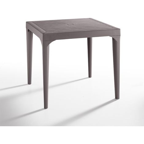 Mesa de resina Malmo 80x80x74 cm topo beige (1/4)