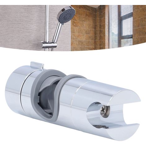 Support de barre de douche coulissante, pince droite réglable à 360°, ABS chromé pour tuyau de 18 à 25 mm (1/5)