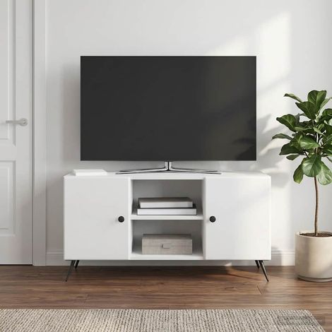 TV-Schränk Hochglanz Weiß 102 x 34,5 x 50 cm Holzwerkstoff (1/5)