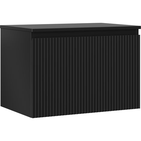 Mexen Rivel Badezimmerschrank 70 cm mit Platte, 1 Schublade, gerillt, schwarz matt - 91A20-07047-1-BFC71 (1/5)