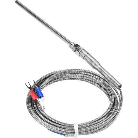 Fil de capteur de température pour thermocouple de type K à filetage M8, sonde de 100 mm, plage de mesure 0-400 °C (4 m) (1/5)