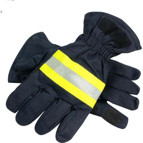 Gants de protection pompiers, ignifugés, avec bandes réfléchissantes (1/4)