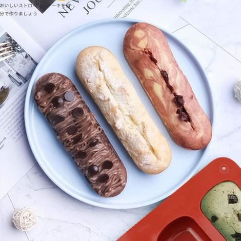 Moule Barre de Céréales, 2 Pièce Moule Silicone Patisserie de 8 Cavités pour Muffins, Moule à Biscuits, Moule Forme Gâteau (1/4)