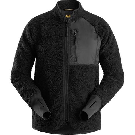 GIACCA IN PILE CON ZIP SENZA CAPPUCCIO TG.L NERO