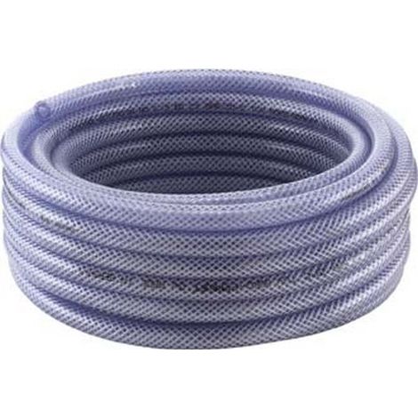 Tubo Tessuto In Pvc Trasparente, Misure : 12,5 X 3 Mm, Lunghezza 10 M