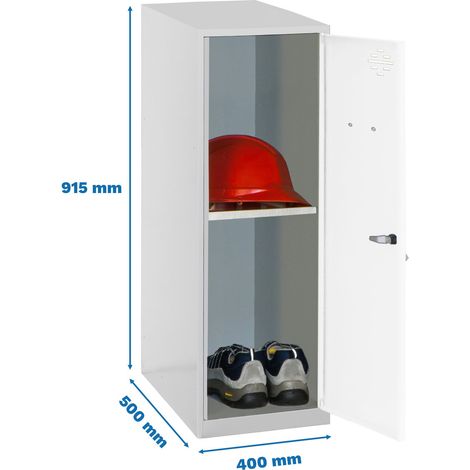 Simonrack Metallregal Grau mit Weißer Tür 915x40x50 cm