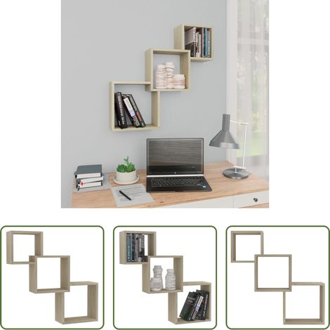 Holzregal - Cube Wandregale Sonoma-Eiche 68x15x68 cm Holzwerkstoff (1/5)
