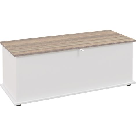 Panca Contenitore Multiuso 100x40x40 cm in Legno Bianco (1/5)