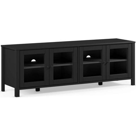 Mueble para televisión 4 puertas mod-Alexis acabado negro, 150cm(ancho) 50cm(alto) 40cm(largo) (1/5)