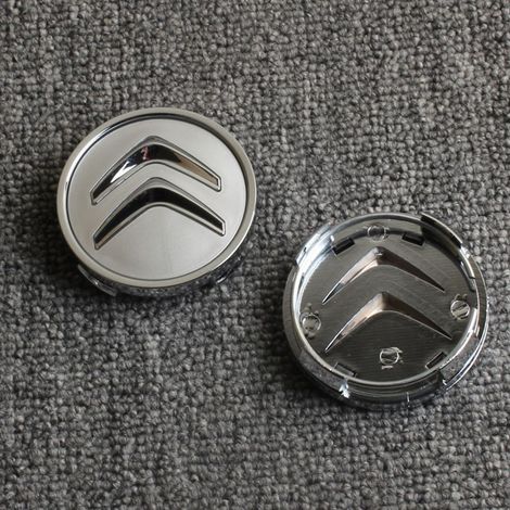 60-mm-Radnabenkappe, kompatibel mit Citroën C4, C5, C6, C4L, C3-XR, C2 – Kunststoff-Radnabenabdeckung, Radnabenabdeckung, Radnabenkappe, 4er-Set – Silber (60 mm)
