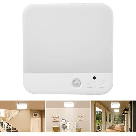 Plafonnier LED avec détecteur de mouvement 4200mAh, 3 modes d’éclairage, 3 modes de détection, 3 températures de couleur, pour couloir, escalier (1/5)