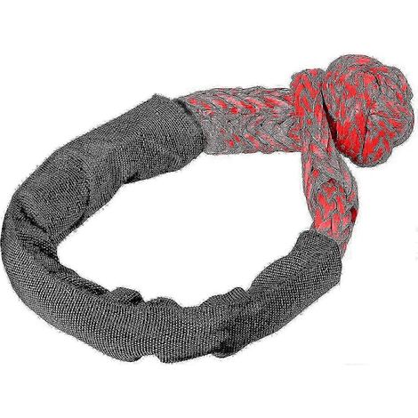Manille souple synthétique pour remorquage tout-terrain UTV avec gaine de protection pour voiture en panne, quad, treuil (rouge) (1/5)