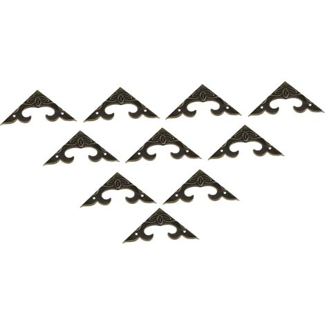 20 protège-coins décoratifs, métal/bois, pour boîtes et caisses (1/5)