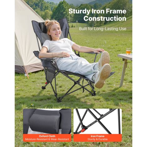 Chaise de Camping Pliante - 4 Positions Réglables Chaise Longue (1/5)
