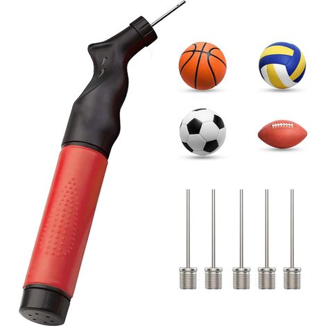 Pompe à Ballon avec Aiguille – Pompe à Ballon de Sport Portable pour Football, Basket-Ball, Volley-Ball, Rugby et Plus Encore – Kit de Pompe de Football Parfait pour Les entraîneurs, Les (1/5)