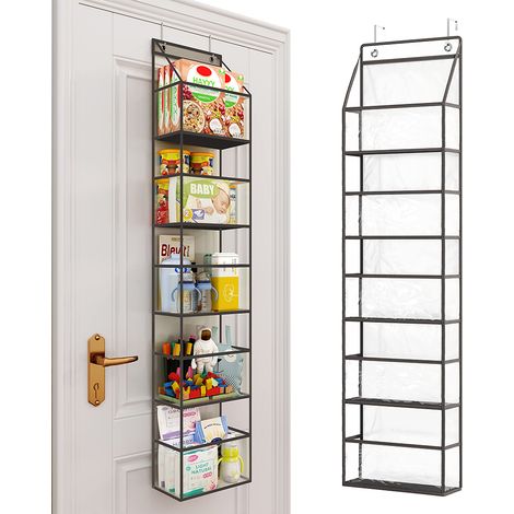 Organizer 5 Scaffali da Porta Unità di Mensole Multi Ripiano Salvaspazio Nero (1/5)