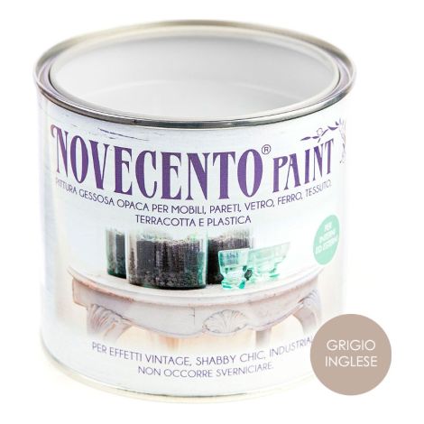 Novecento CHALK PAINT GRIGIO INGLESE Pittura Lavabile inodore senza primer 500 ML GRIGIO INGLESE