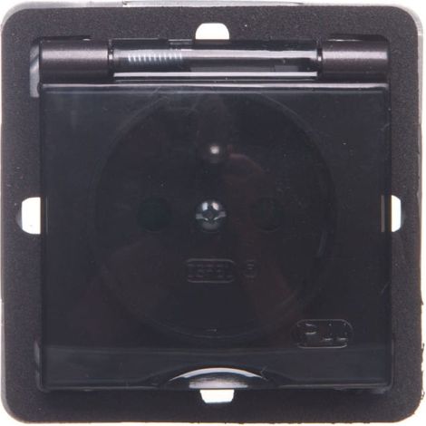 Prise étanche Impresja avec ou sans IP44, obturateurs, couvercle transparent, anthracite GPH-1YZP/m/50/d