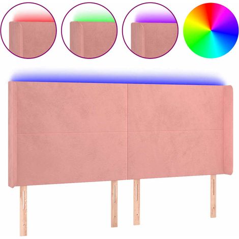 Maison Exclusive - Cabecero con LED de terciopelo rosa 203x16x118 (1/5)