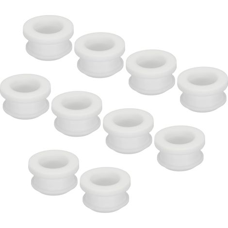 10pcs Bouton-pression Caoutchouc Œillet Prise Montage Dia 16 mm ID 12mm Joint Anti-Rayures pour Electrique Boîte Câble Tuyau Blanc (1/5)
