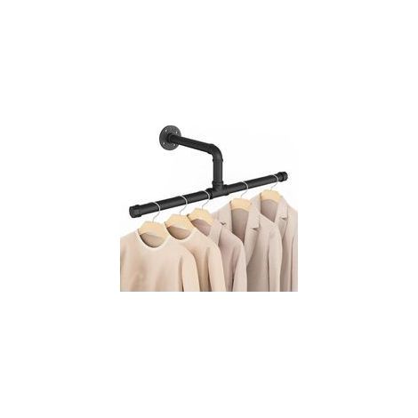 Tringle à vêtements murale Yawinhe (51 cm), porte manteau industriel amovible, gain de place pour salon ou chambre (1/5)