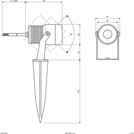 EVN Gartenspot PLC651002 3000K anth IP65