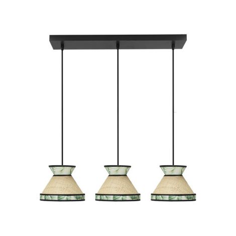 Plafoniera "Costantinopoli" 3xE27, altezza regolabile (lampadine non incluse), beige e verde