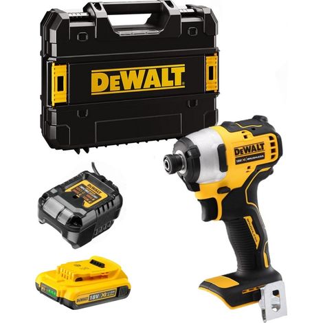 Dewalt – Clé à chocs sans fil 18V DCF809D1T – Moteur Brushless – Couple 190Nm – 1 batterie 2.0Ah et chargeur – Coffret T STAK-Box