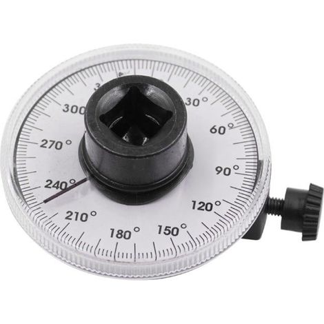 Jauge d'angle de couple 1/2 po, outil de mesure d'angle réglable à 360° et échelle claire pour un serrage angulaire précis. (1/5)