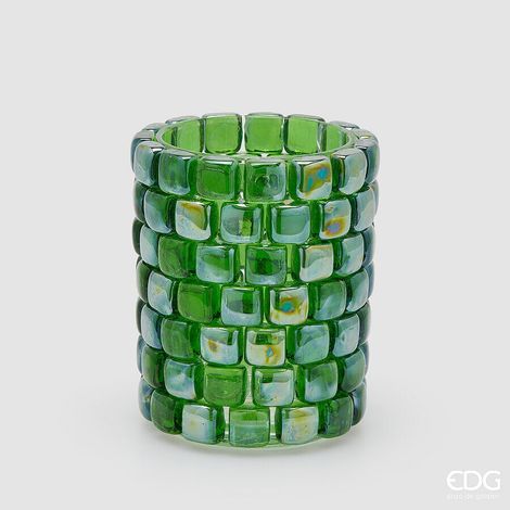 EDG Enzo De Gasperi Vaso Gemme Cilindro H 18 Cm D 15 Cm Green 1 Pz